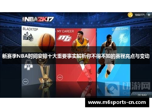 新赛季NBA时间安排十大重要事实解析你不得不知的赛程亮点与变动